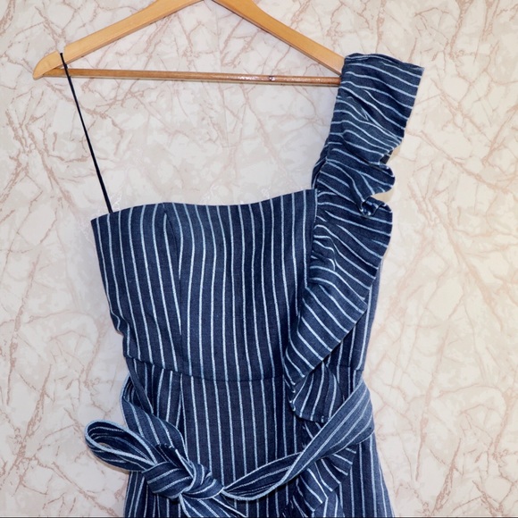 Alexis Konner One Shoulder Ruffle LinenBlend Dress - Picture 6 of 7